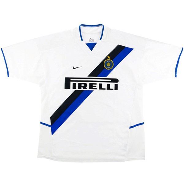 Camiseta Inter De Milán Replica Segunda Ropa Retro 2002 2003 Blanco